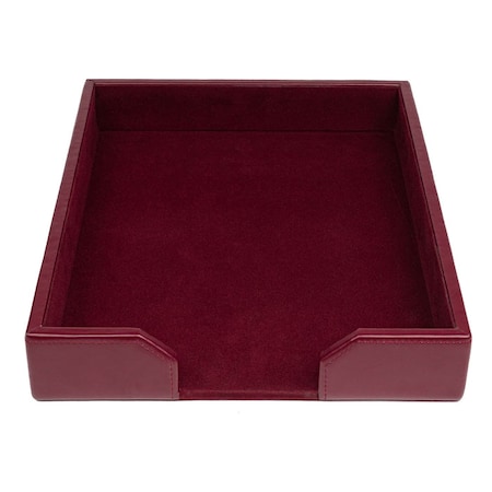 Dacasso Burgundy Bonded Leather Letter Tray AG-5201